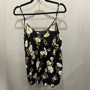 3X Playsuit/Jumper/Romper Black with Daisies Shorts & Tank